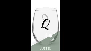 Personalized Letter Q Stemless wine glass [upl. by Lelith]