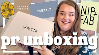 BEAUTY PR UNBOXING  Space NK Merit and Nip amp Fab  make up skincare amp more 2024 [upl. by Elamef]