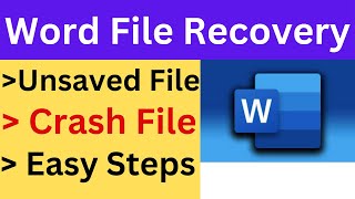 How to Recover Unsaved Word File  Word File Kaise Recover Karen  Recover Word Crash File [upl. by Malet]