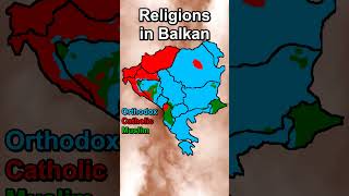 Balkan Religion map christian christianity orthodox catholic islam islamic muslim [upl. by Akinahs322]