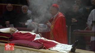 Bidding farewell to Benedict XVI Translation to St Peters Basilica  Highlights [upl. by Eihcra]