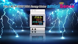 How To Install amiciSense 6 in 1 AC Energy Meter Digital Display  Wiring Diagram  Feature [upl. by Ioj46]