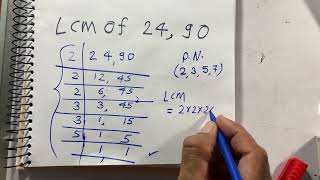 LCM of 24 and 90 In Hindi  Mathematics  lcm Division method  Surendra khilery [upl. by Procto]