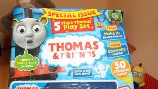 Review of THOMAS THE TANK ENGINE and FRIENDS COMIC MAGAZINE FREE TOY TRAIN SET with ANNIE [upl. by Alios]