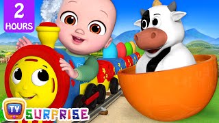 Farm Animals Song with ChuChu Toy Train  More ChuChu TV Surprise Eggs Learning Videos For Kids [upl. by Joy]