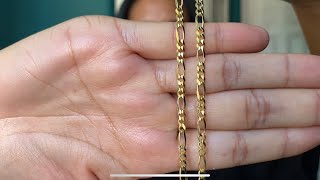 3mm Figaro 18k Sarraf Jewelry Full Review [upl. by Elmina311]