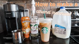 HOW TO MAKE A CARAMEL MACCHIATO AT HOME  Starbucks copycat  Danielle Murnaghan [upl. by Dulci146]