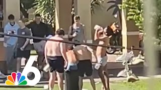 Disturbing video shows University of Miami fraternity allegedly hazing on campus [upl. by Cypro285]