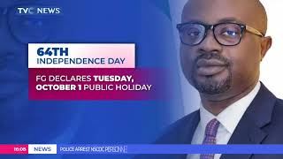 FG Declares Tuesday October Public Holiday To Celebrate Independence Day [upl. by Raina643]