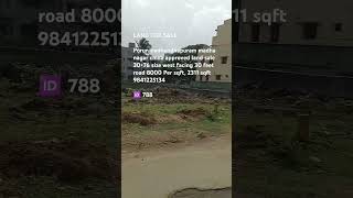 Porur madhandhapuram madha nagar cmda land sale 30×76 size west facing 8000 Per sqft 9841225134 [upl. by Durham576]