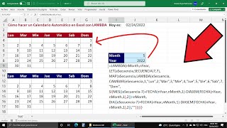 Cómo Crear una Función Calendario Automático en Excel con LAMBDA [upl. by Jim39]