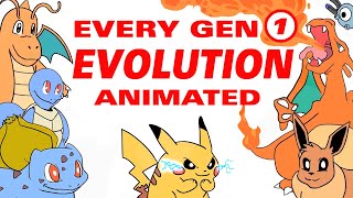 Every Gen 1 Pokemon Evolution Animated [upl. by Assenej]