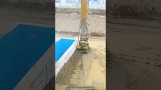 Sand soil compaction with an excavator with a vibro plate [upl. by Tedra]