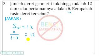 Rasio deret geometri tak hingga contoh 1 no 2 [upl. by Kenwood86]