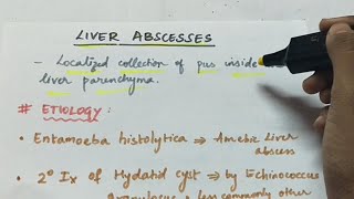 Liver abscess  Amoebic liver abscess  Pathology  Handwritten notes [upl. by Emoraj]