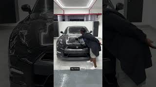 Nissan GTR Black PPF phantomwrap vinylwrap 3m blackppf luxurycar mattppf [upl. by Ellenrahs]