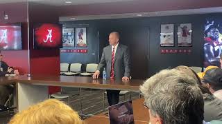 New Alabama football coach Kalen DeBoer meets with the print media in Alabama for the first time [upl. by Nosecyrb438]