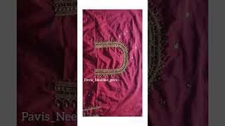 Pavisneedlesprosaariwork aari aariembroidery aariworkblouse fashion fashiontrends [upl. by Nert]