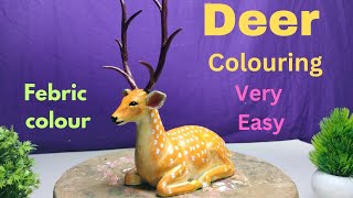 How To Colour Deer Sculpture with Febric colour  Easy To Colouring Deer [upl. by Anivek]