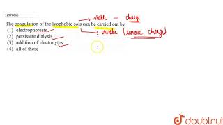 The coagulation of the lyophobic sols can be carried out by [upl. by Mungo]