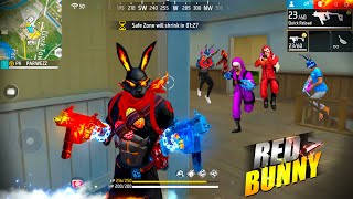 FREEFIRE 🔥quot Red Bunny quot Solo vs Squad Mp40  Scar III 🎯 24 Kills Total  Garena free fire freefire [upl. by Martel]