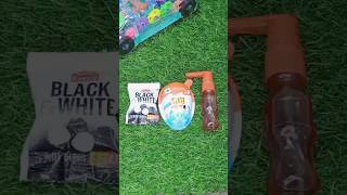 Chocolate spray bottle ampBlack and white jelly bite with kinderjoy box shortsvideo youtubeshort [upl. by Eaner733]