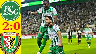 Highlights St Gallen vs Slask Wroclaw  20  Europa Conference leaque Qualifying  Goals result [upl. by Annayar553]