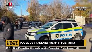 TRAFIC OPRIT PE PODUL CU TRANSNISTRIA ÎN URMA UNEI ALERTE CU BOMBĂȘtiri B1TV4 nov 2024 [upl. by Dhumma]