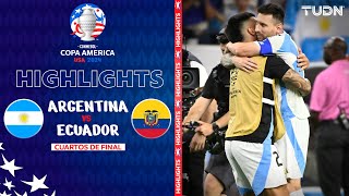 HIGHLIGHTS  Argentina 1421 Ecuador  Copa América 2024  4tos  TUDN [upl. by Adamik]