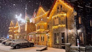 Its beginning to look like Christmas as fresh snow falls over Braemar in the Cairngorms Scotland [upl. by Nylra]