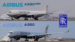 A330900 VS A350900 Trent 7000 VS Trent XWB STARLUX Airlines Aircraft Engines Sound Comparison [upl. by Adeirf]