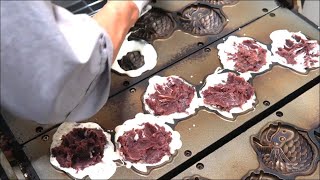 【うますぎ】一日に1300個売れる大人気のたい焼き「鯛と餡」の製餡工場に潜入！｜japanese street food [upl. by Anyrtak435]