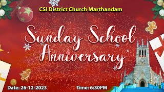 🔴🅻🅸🆅🅴  🎄Sunday School Anniversary  CSI MTM  261220223🎄 [upl. by Mitchel]