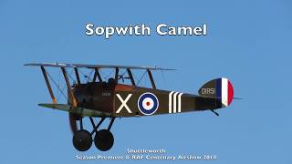 Sopwith Camel  Shuttleworth Season Premiere amp RAF Centenary Airshow 2018 [upl. by Hoeg]