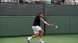 Stanislas Wawrinka Backhand In Super Slow Motion 2  Indian Wells 2013  BNP Paribas Open [upl. by Nannette]