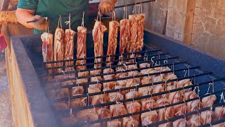 Amazing！Traditional Smoked Cured Pork Belly Cured Sausage Making  一天600條！煙燻臘肉 傳統臘腸製作 蒜苗炒臘肉 [upl. by Bakemeier854]