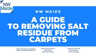 NW Maids House Cleaning Service  A Guide to Removing Salt Residue from Carpets [upl. by Leizar]