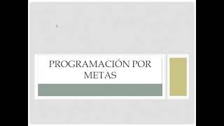 Programacion por Metas  Top Ad [upl. by Rosalinde]