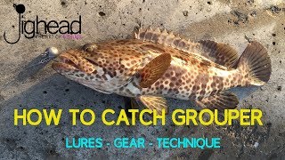 How to catch GROUPER Hamour on shore  Rock fishing guide [upl. by Alarick]