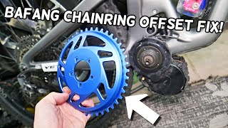 HOW TO FIX BAFANG EBIKE CHAIN OFFSET OFFSET CHAINRING INSTALLATION [upl. by Dnomed615]