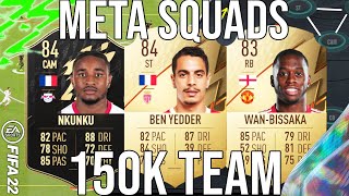 BEST META 150K STARTER TEAM 5 WEAK FOOT STRIKER SQUAD BUILDER TO GET MORE WINS  FIFA 22 [upl. by Khalil]