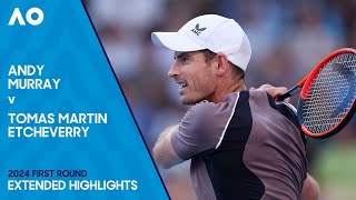 Andy Murray v Tomas Martin Etcheverry Extended Highlights  Australian Open 2024 First Round [upl. by Silva]