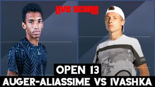 Auger Aliassime vs Ivashka ​​​​​​ Open 13 Live Score [upl. by Aylward]