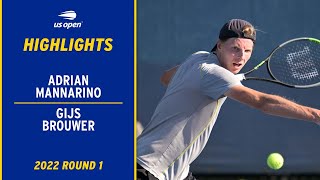 Adrian Mannarino vs Gijs Brouwer Highlights  2022 US Open Round 1 [upl. by Etyam]