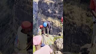 Jivdhan fort trekking pune maharashtra sahyadri zipline rappelling adventure trek [upl. by Nayek]