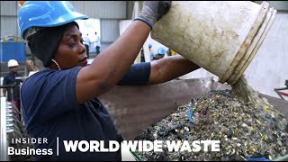 How Bricks Are Made From Plastic Trash  World Wide Waste  Insider Business [upl. by Kentiga]