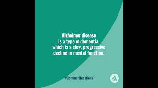 Alzheimer Disease vs Dementia [upl. by Chemash489]