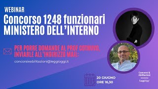 Concorso 1248 Funzionari Ministero Interno info su profili domanda taglia idonei e preparazione [upl. by Islaen146]