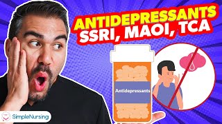 Pharmacology  Antidepressants  SSRI MAOI TCA SNRIs nursing RN PN MADE EASY [upl. by Melodee807]