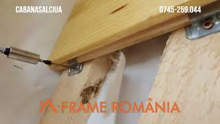 27 Cum se prinde lambriul cu cleme metalice ascunse  cabana de lemn tip a frame [upl. by Valery]